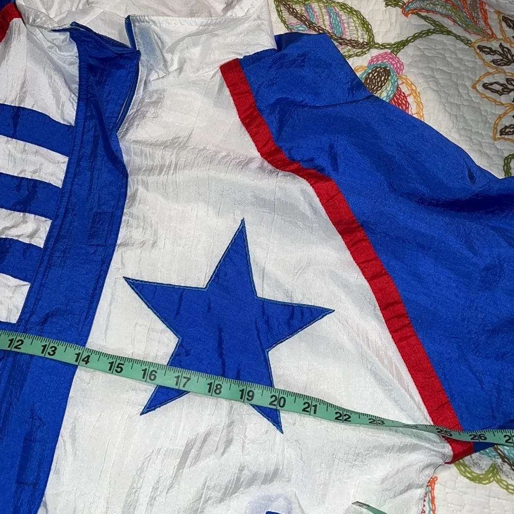 Vintage Bocoo womens large windbreaker patriotic USA stars and striped zip close Blue - Image 4