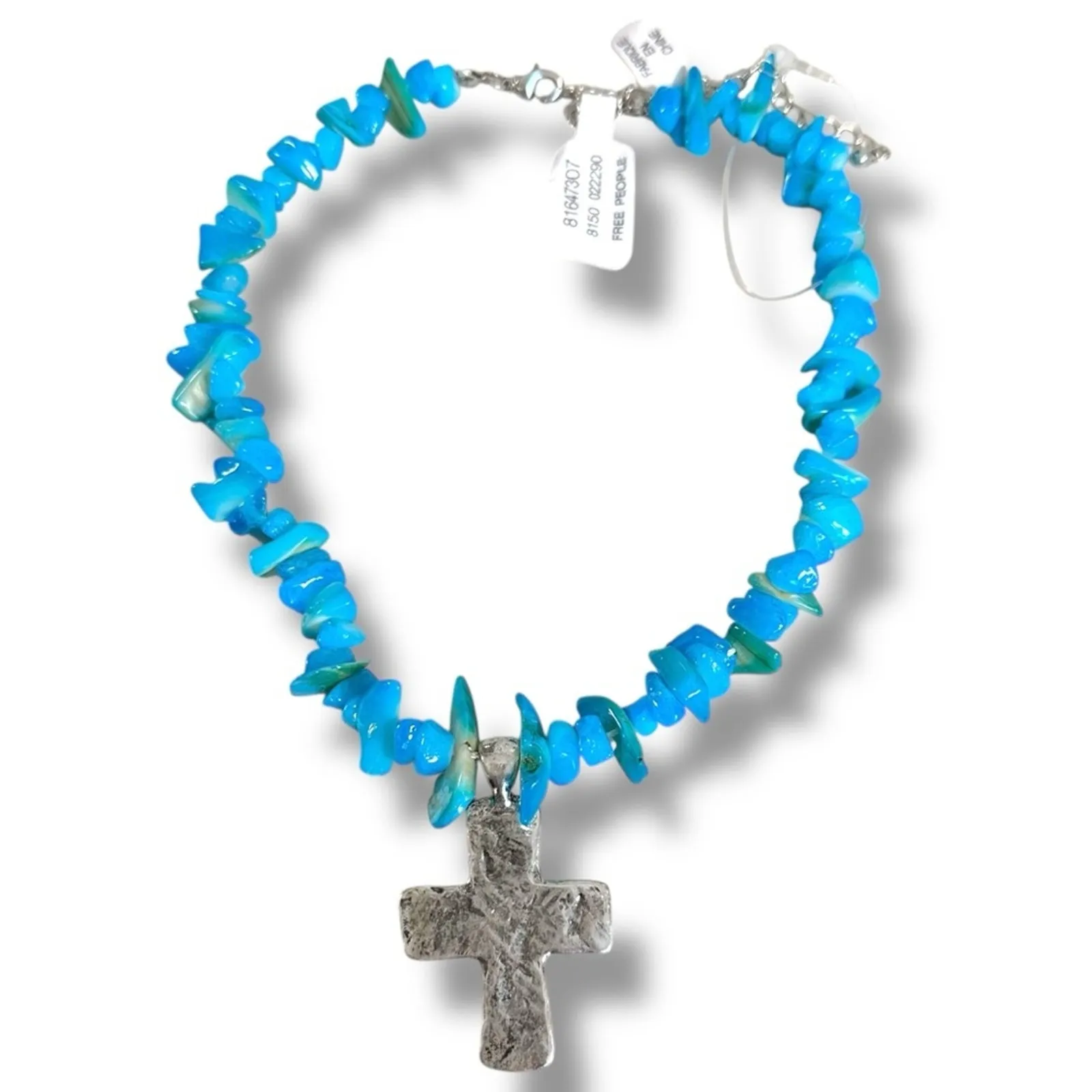 Free People Supernova Choker in Blue NWT Western Bohemian Cross Beach - Image 5