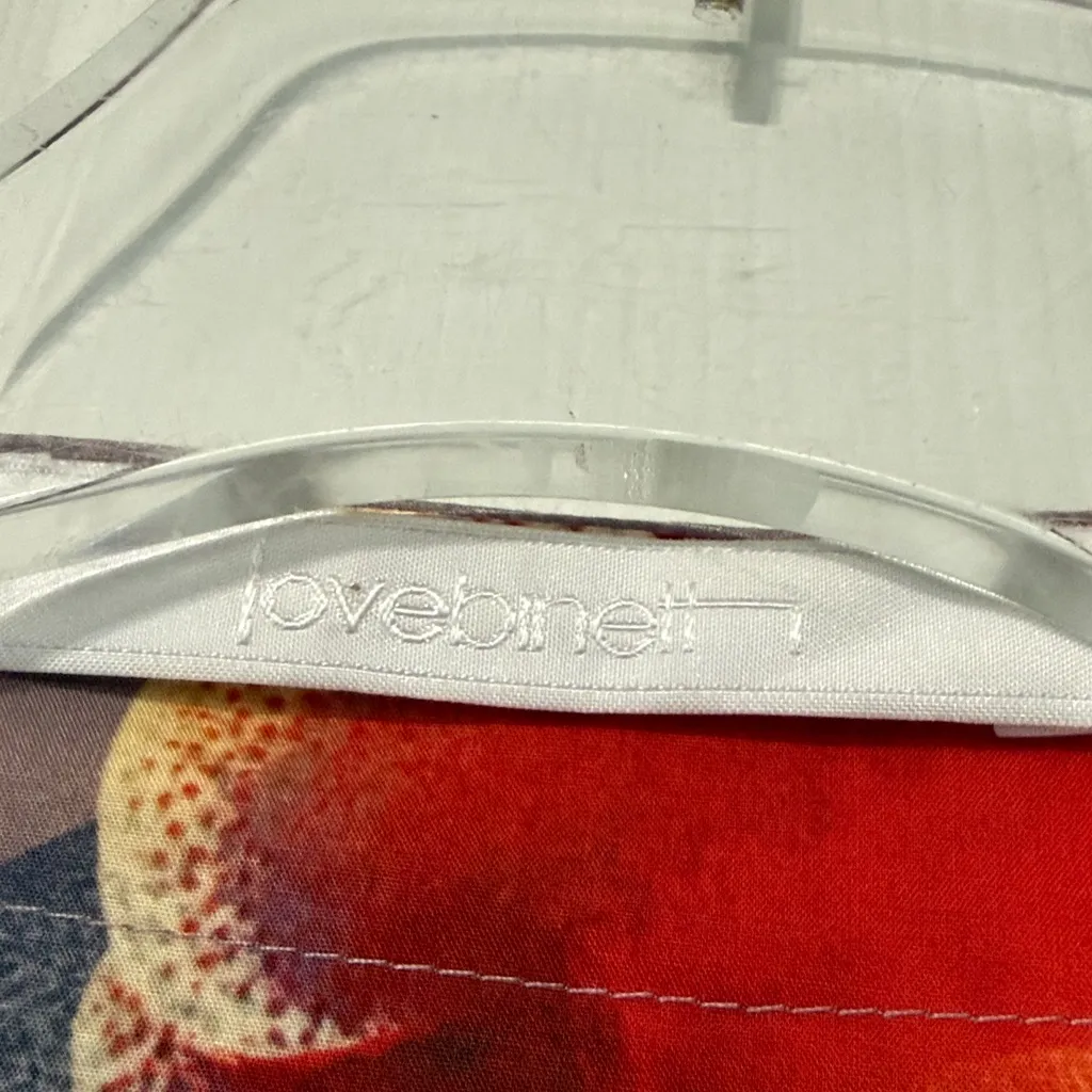 Love Binetti Floral Maxi Wrap Dress Lavender With Red Floral Print Size Medium Purple - Image 7