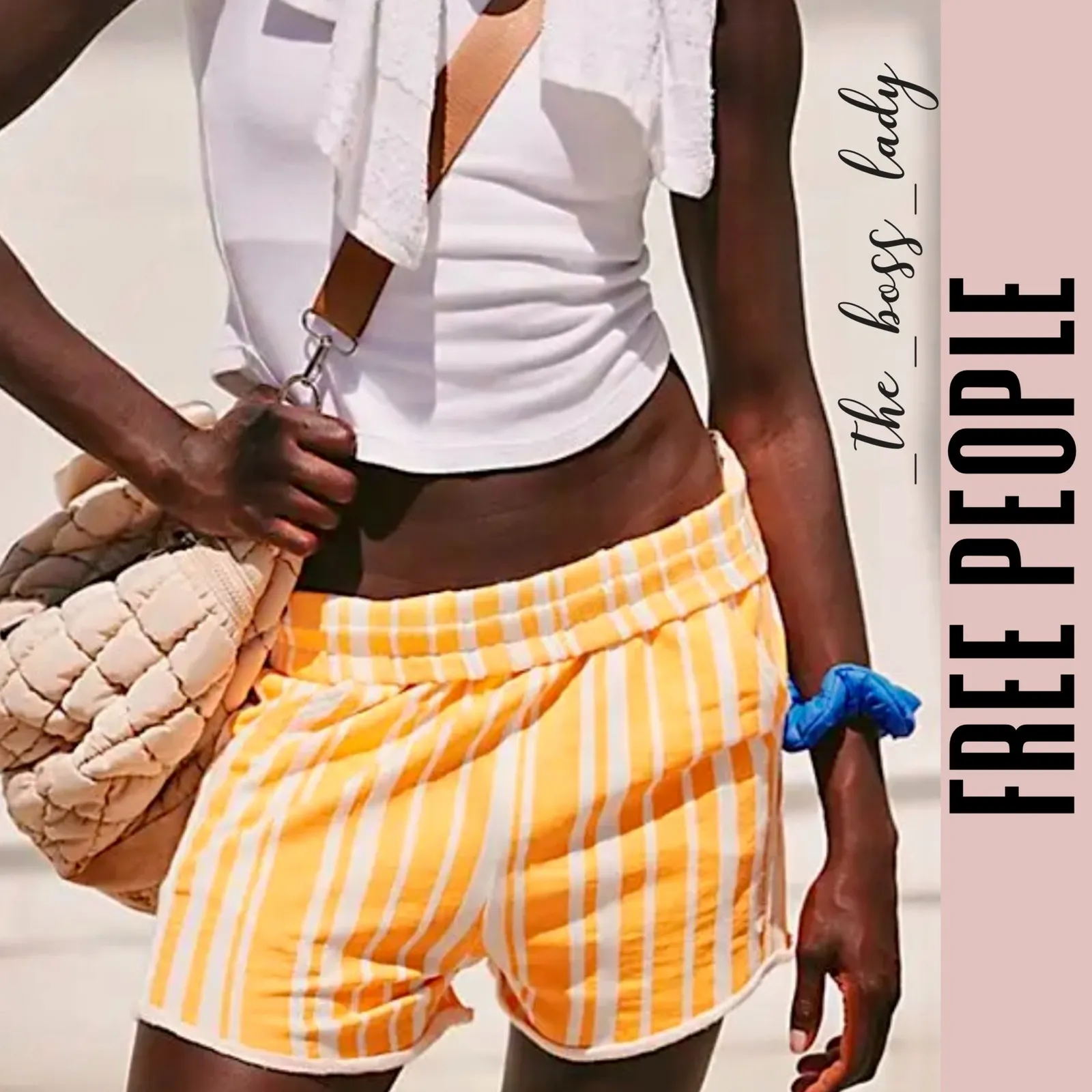 Free People shorts striped sweat jogger activewear Movement cotton blend Medium - Image 9