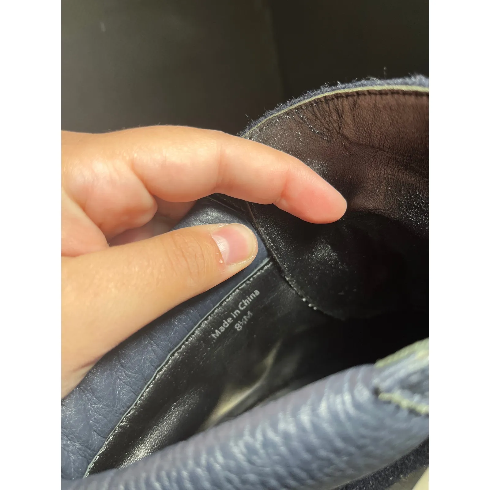 Kate Spade Lace Up Wool Colorblock Wedge Bootie Shoes Blue Womens Size 8.5‎ - Image 8