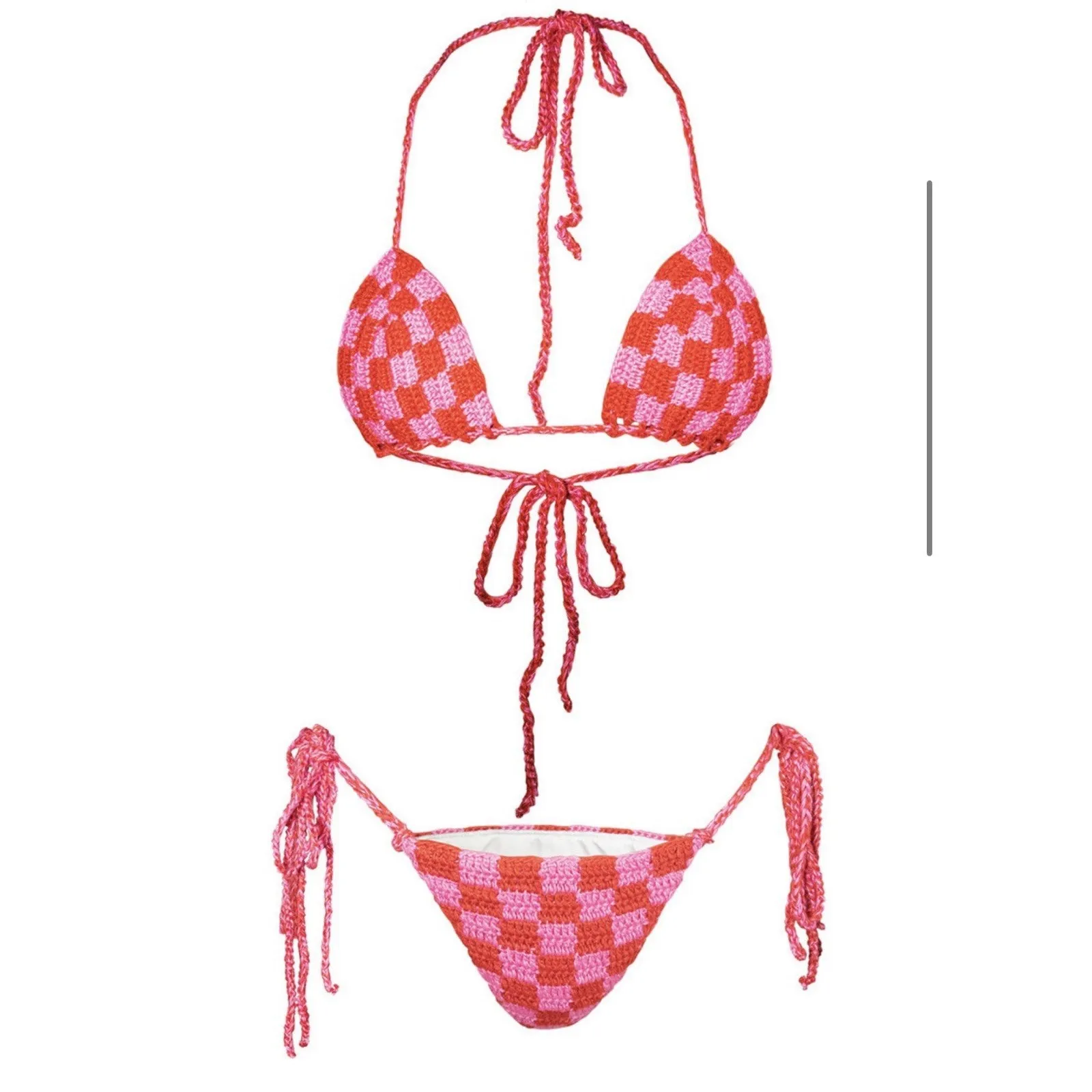 Moda Operandi Memorial Day Checkered Triangle Bikini Set NWT Size 2 (US 4) Small - Image 3