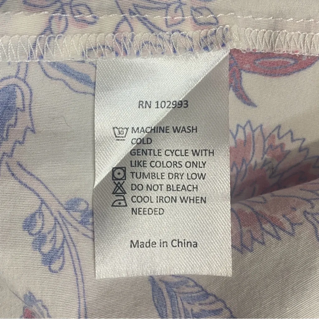 🌟DEREK LAM🌟 FLORAL PRINT TIE WAIST COTTON DRESS PINK/PURPLE SZ 38 OR 2 - Image 7