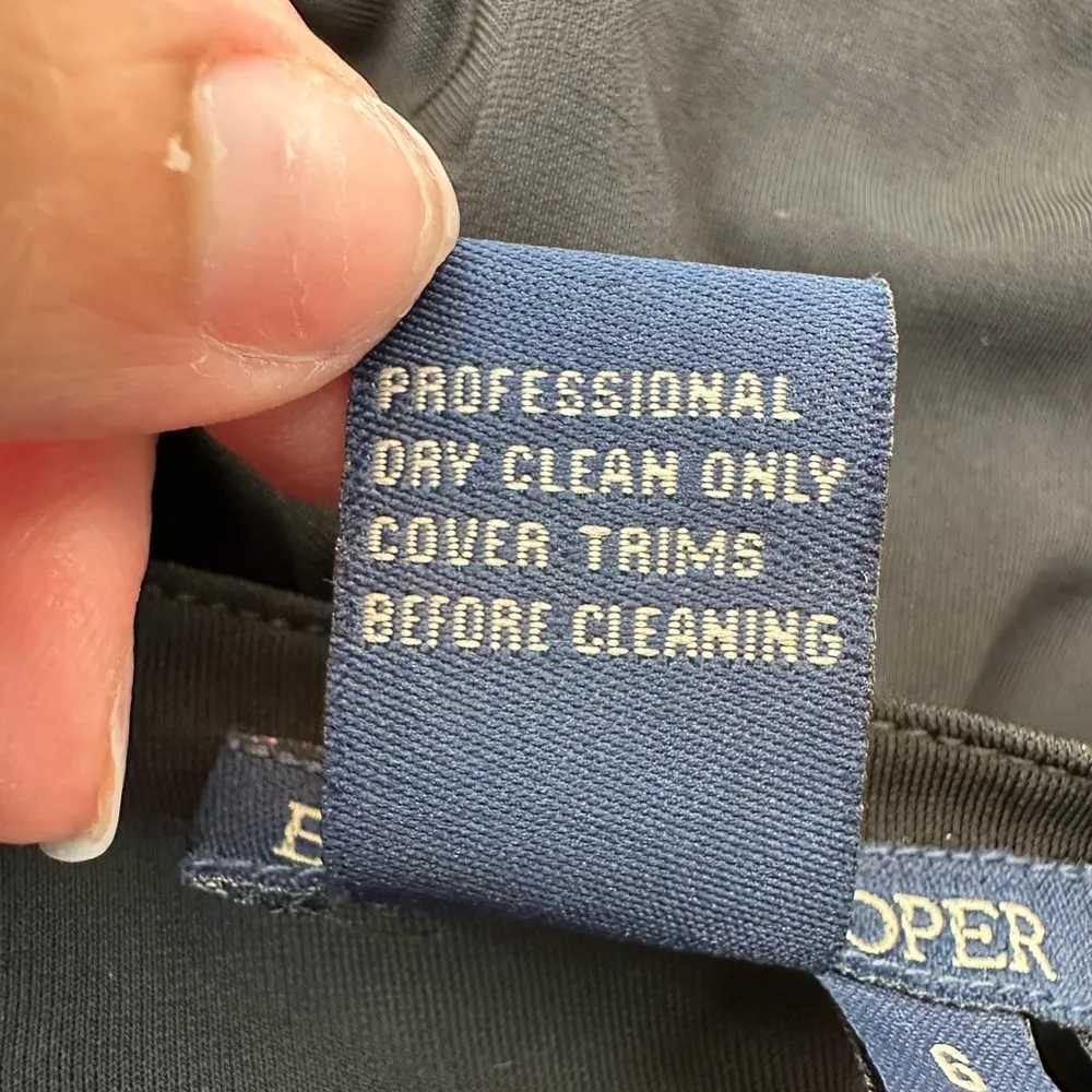 Vintage Boston Proper Black High Neck Midi Cocktail Dress Gold Stones Size 6 S - Image 9