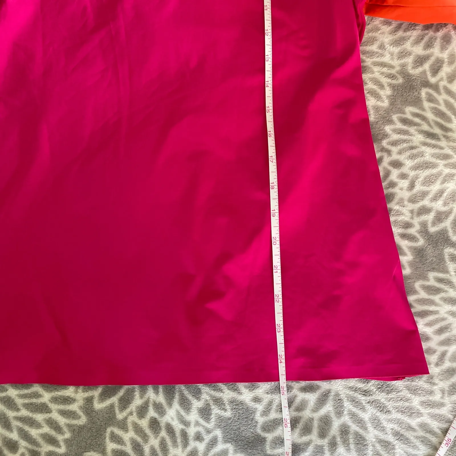 Lands End Rash Guard Shirt sz Large Colorblock Mock Neck Long Sleeve Orange Pink - Image 6