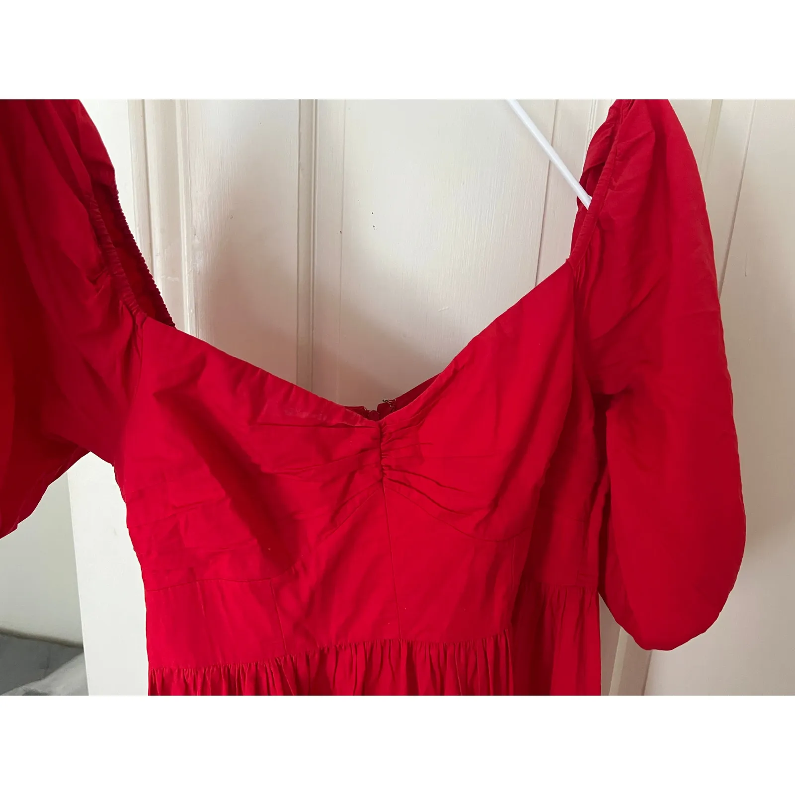 Anthropologie ATSU Dress Red Off-The-Shoulder Red Maxi Dress - Image 4