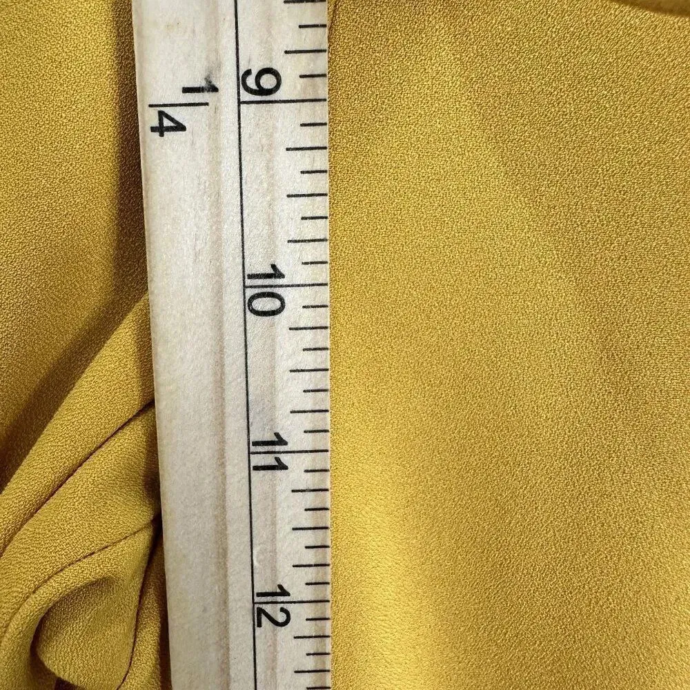 Gypsies & moondust wide leg pants womens large yellow high rise belted boho glam - Image 3