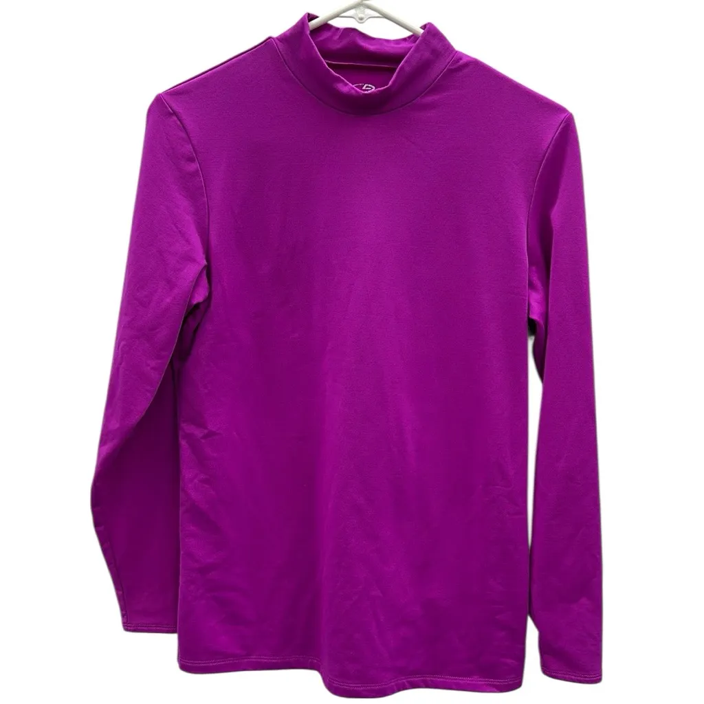 Champion Athletic Fitted Fuchsia Long Sleeve Fleece Lined Mock Neck Shirt XL - Image 7