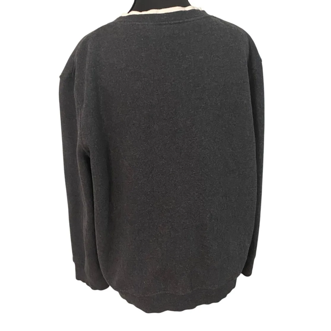 Y2K Christmas Owl Button Up Gray Cardigan White Collar Petite Medium Holiday Size undefined - Image 5