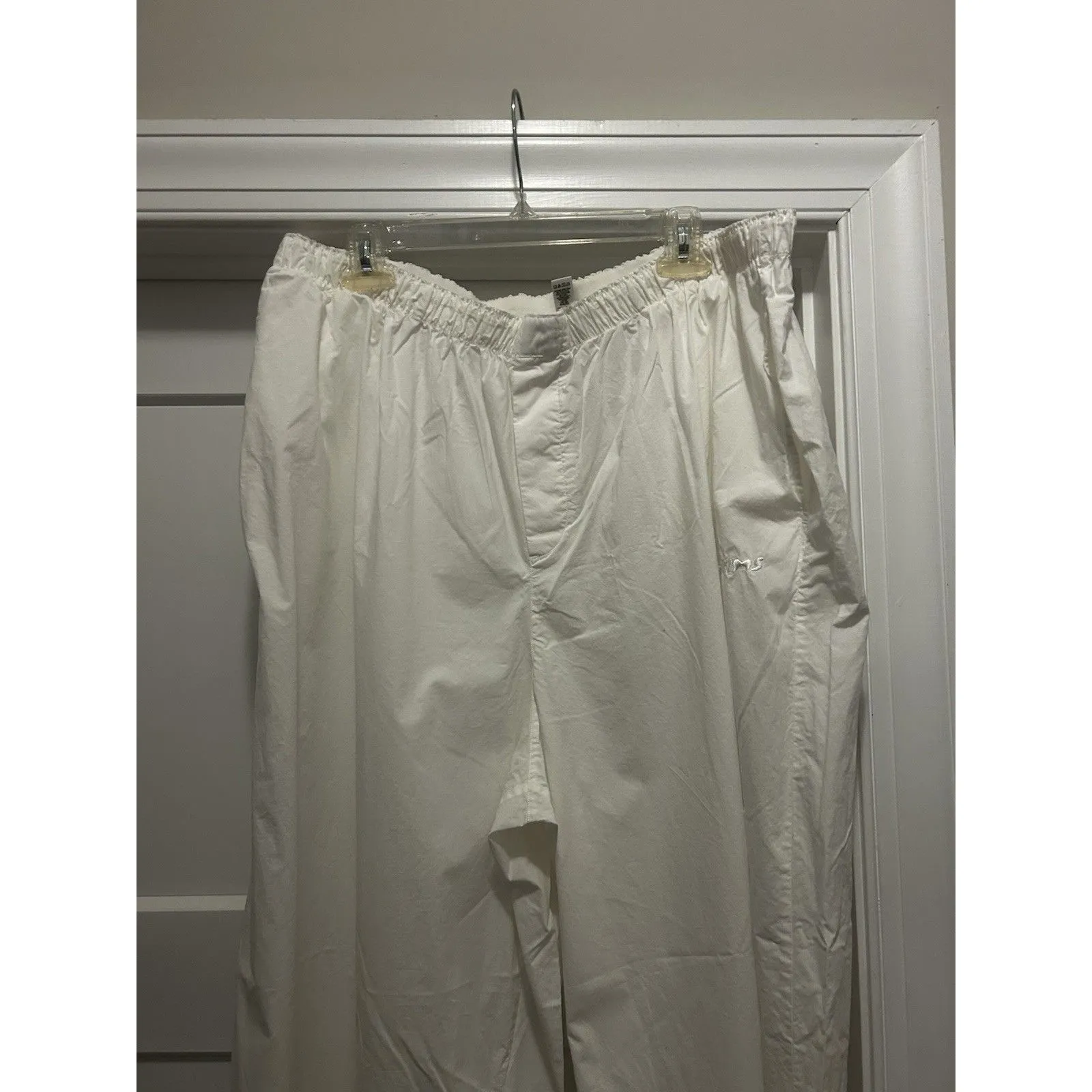 SKIMS Pajama Pants Size 3X White Poplin Sleep Elastic Waist Pockets Lounge Cozy - Image 4