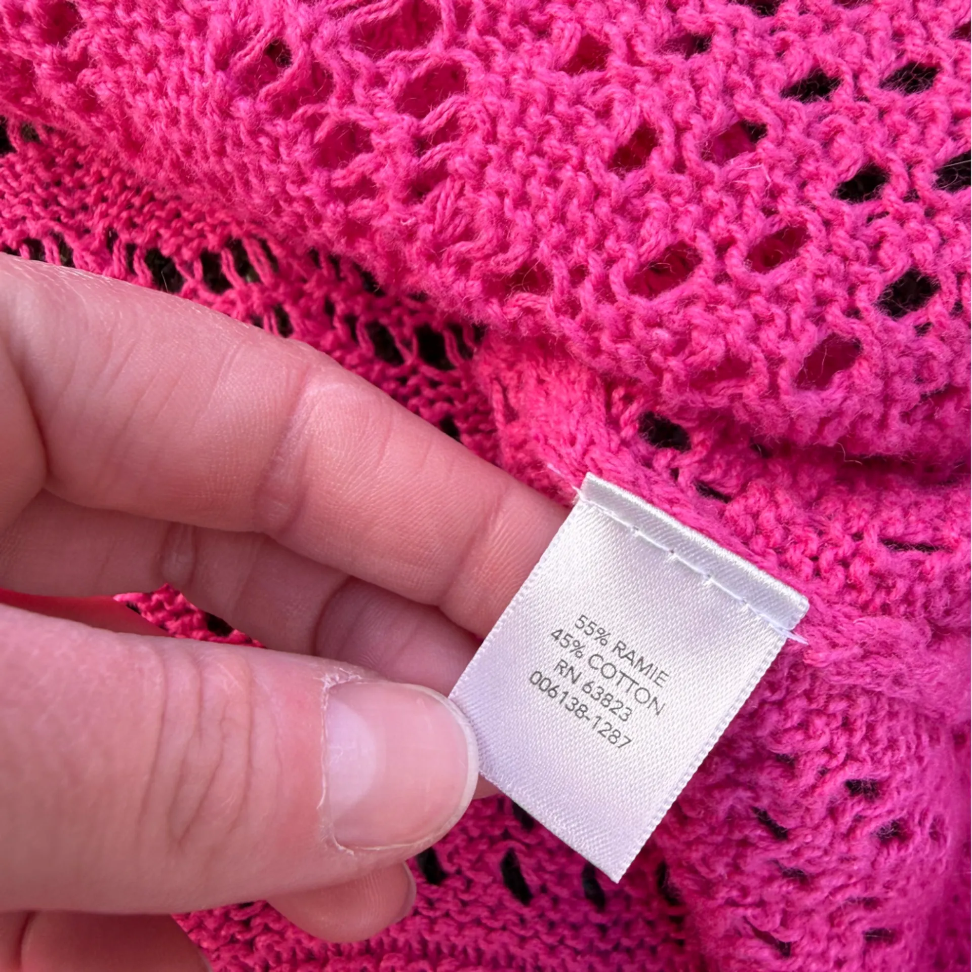 Valentine’s Day coquette pink lace crochet cardigan - Image 4