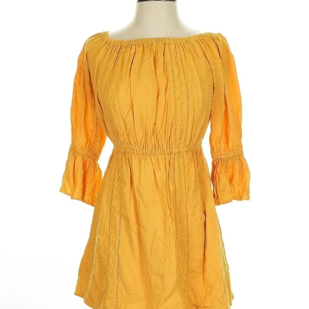 Tularosa Luna Off The Shoulder Mini Dress Ginger Yellow Women’s Size xSmall - Image 6