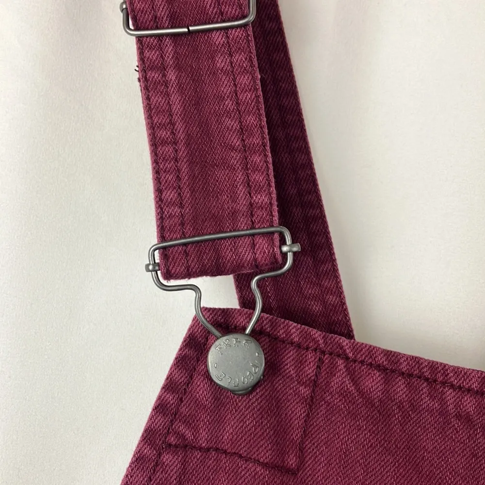 Free People plum purple denim skirt overalls woman’s size 4 - Image 4