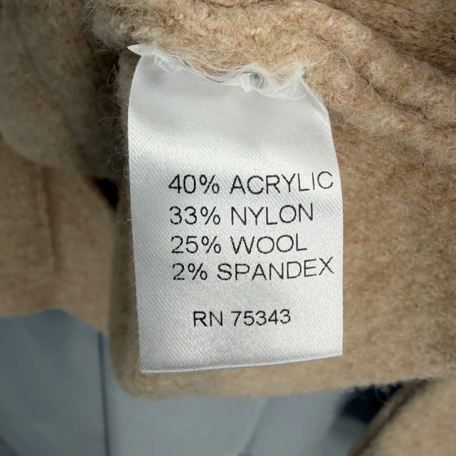 Cocogio Made in Italy Wool Blend Coatigan Cardigan Jacket Beige Womens S Tan - Image 5