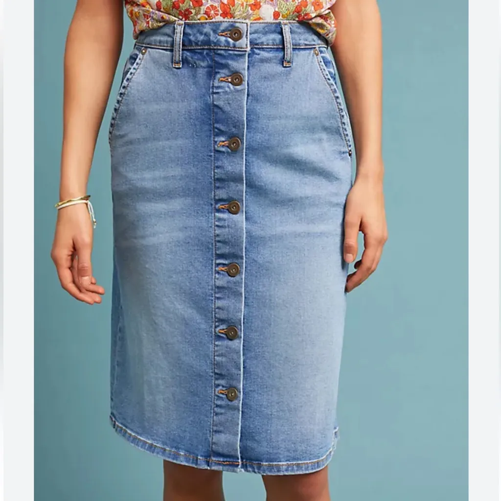 Anthropologie pilcro and the letterpress denim skirt - Image 3