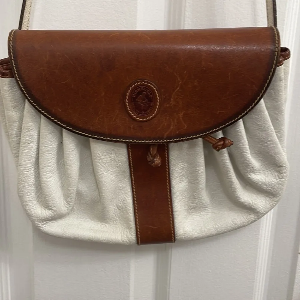 Vintage Cloetta Made In Italy Crossbody Leather Bag Brown & Beige Textured - Image 3