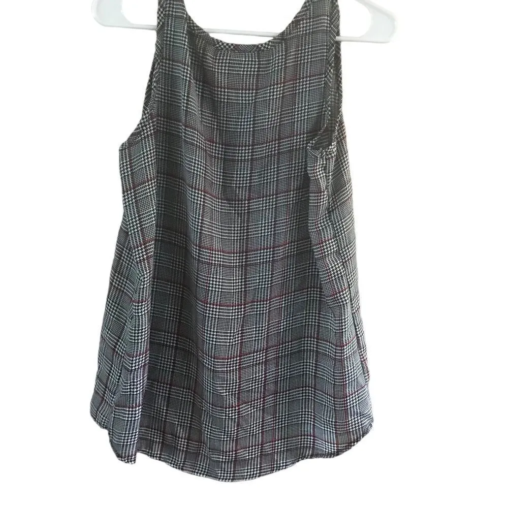 American Citiwear Black Red White Plaid Tank Medium - Image 7