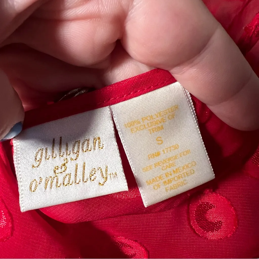 Vintage Gilligan & O’Malley Sheer Nightie Red Polka Dots S - Image 7