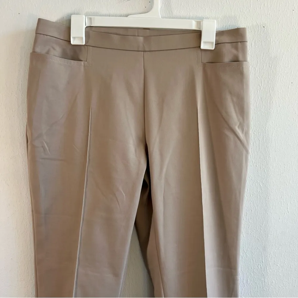 Akris Punto Pants Franca Mid-Rise Crop Pants Light Brown (Khaki/Tan) Sz 12 NWT - Image 5
