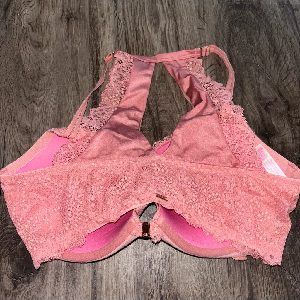 PINK Victoria's Secret Coral Lace Bra - Image 3