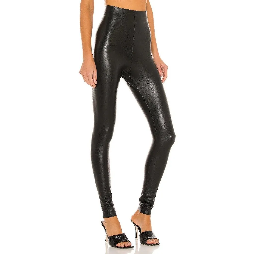 Commando Perfect Control Faux Leather Leggings Small Black Bodycon Pants - Image 3