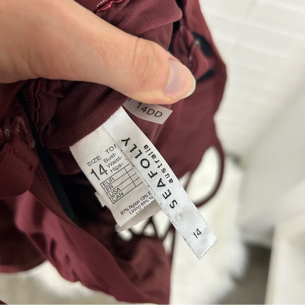 Seafolly Australia Maroon One Piece Active Underwire Swimsuit Size US 10 - Image 3