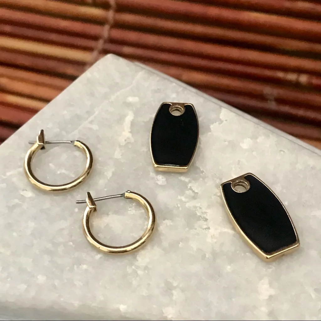 Liz Claiborne Convertible Earrings Gold Tone - Image 3