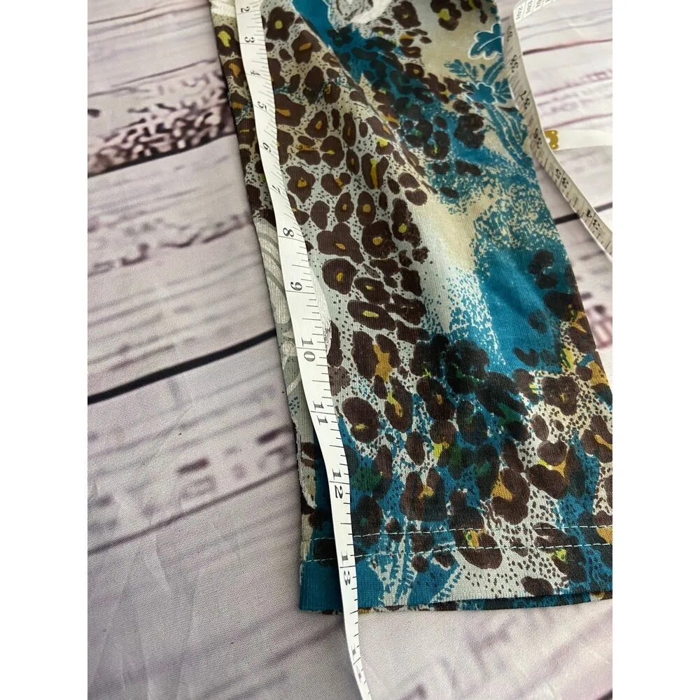 Le Mieux Top Womens S Floral Sequin Glitter V Neck 3/4 Sleeve Cotton Blend NEW - Image 10