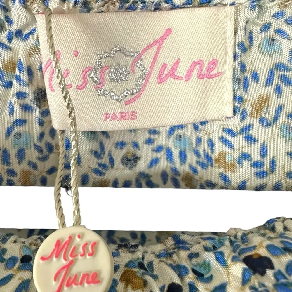 Miss June Floral Prairie Hi Lo Maxi Skirt Small Prairie Gypsy Western Bohemian Tan - Image 8