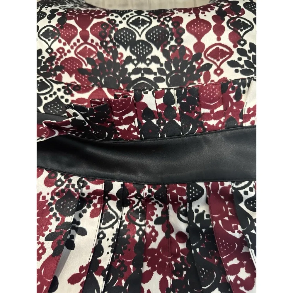 NWT Worthington Womens Size 12 Pleated Tulle Trim Floral Gothic Grunge Zip Aline - Image 3