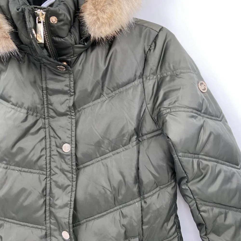 Michael Kors Missy 3/4 Down Faux Fur Trim Jacket - Image 70