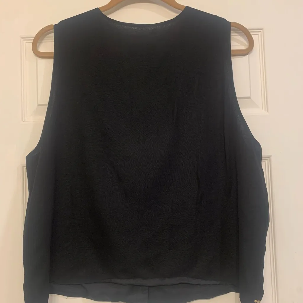 Carole Little II Vintage Black Beaded 20W Vest. 2655 - Image 8