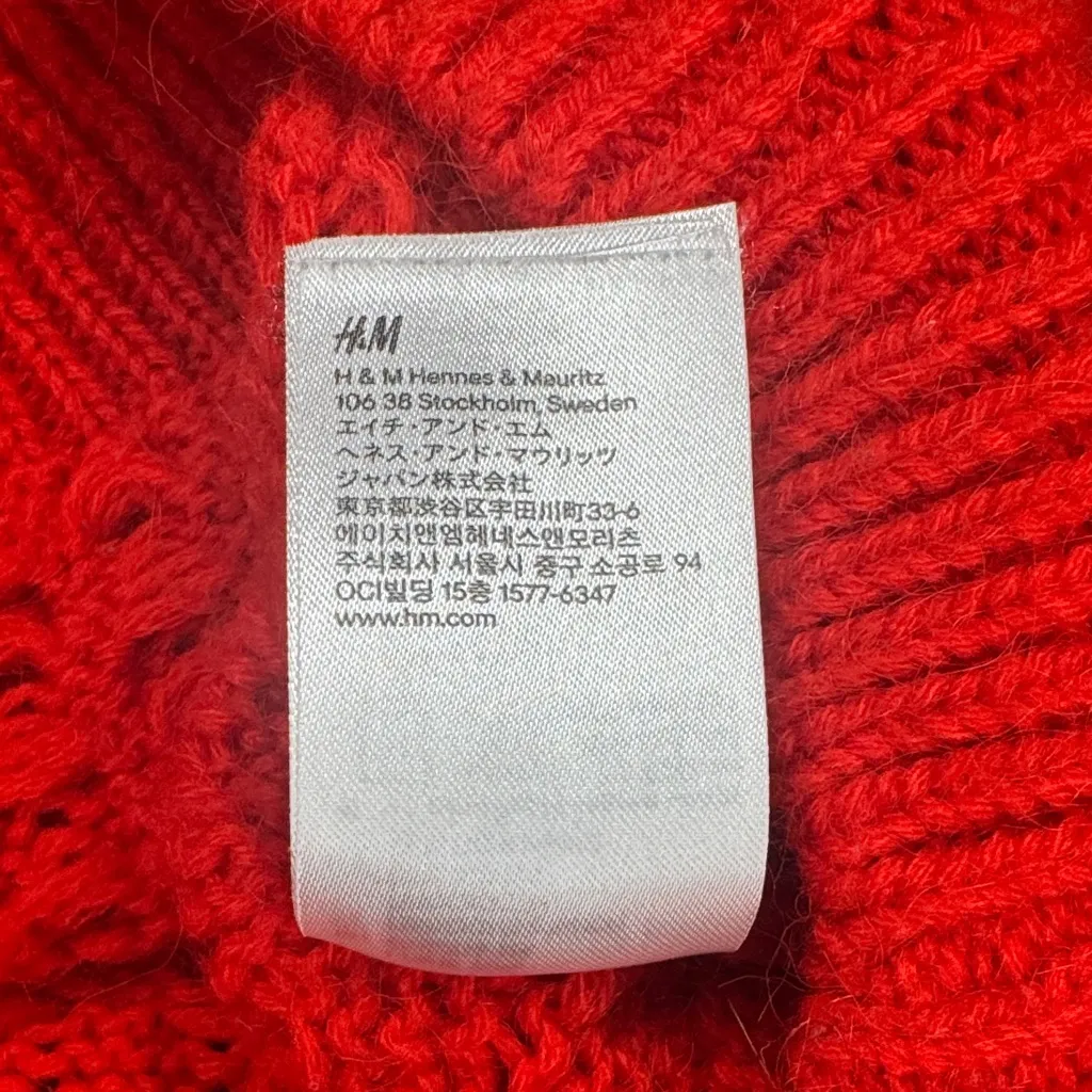 H&M Vibrant Red Crew Neck Sweater Women’s Size XS - Image 4