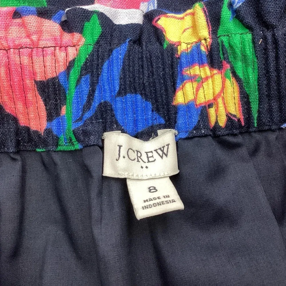J. Crew Printed Linen Cotton Skirt Size 8 - Image 9