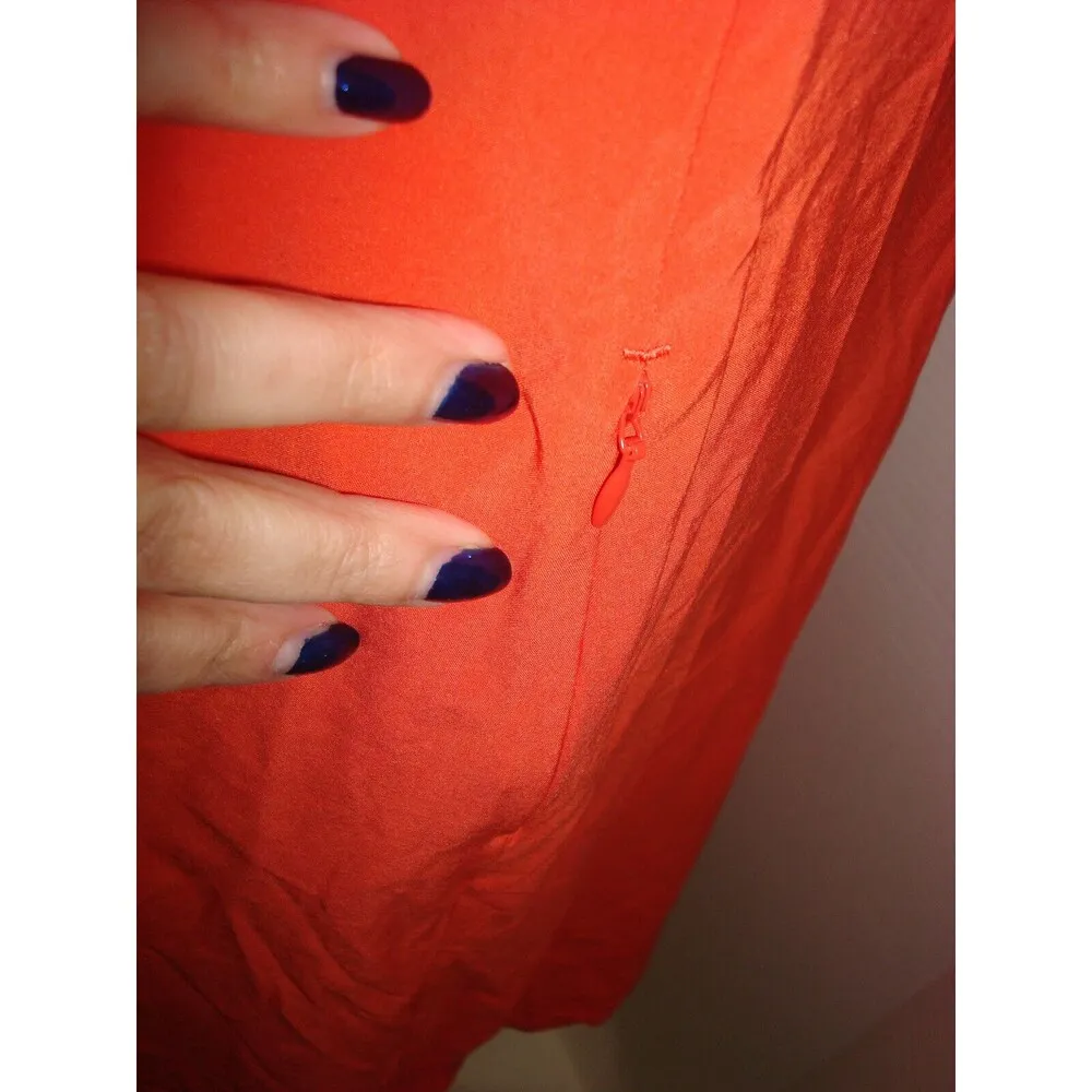 New Womens NWT PrAna L Barton Dress Koi Bright Orange Bra Tank Zip Pockets - Image 8