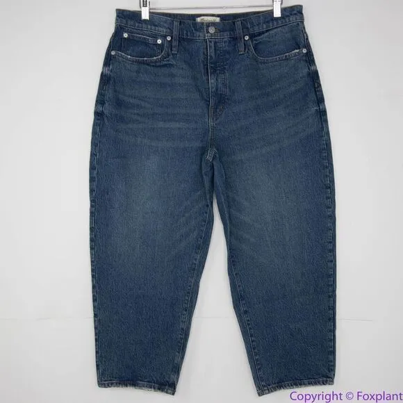 NEW Madewell Petite Balloon Jeans in Corson‎ Wash, 32P - Image 4