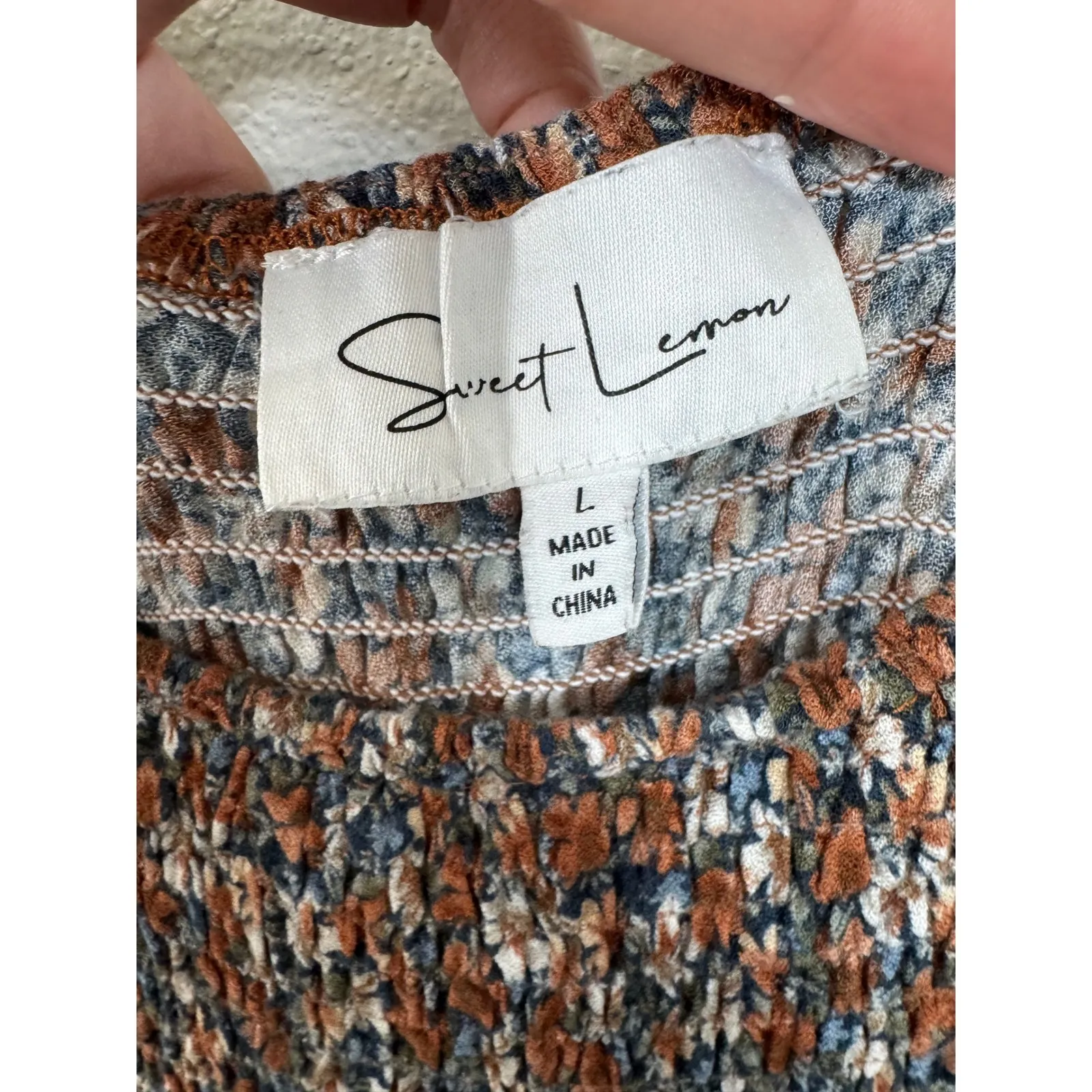 Sweet‎ Lemon Smocked Floral High Low Maxi Dress Women's Size L Brown Size L - Image 3