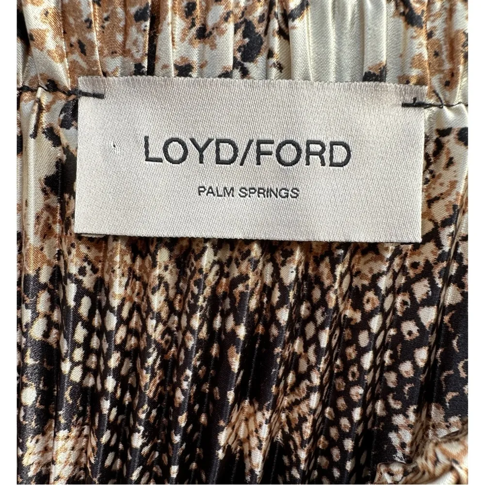 Loyd/Ford Palm Springs Two Tone Animal Snake Print Maxi Skirt NWOT Large Brown - Image 5