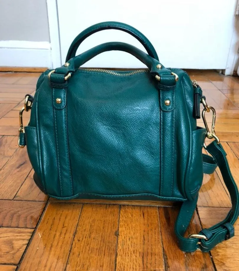 Leather Crossbody Purse Green - Image 11