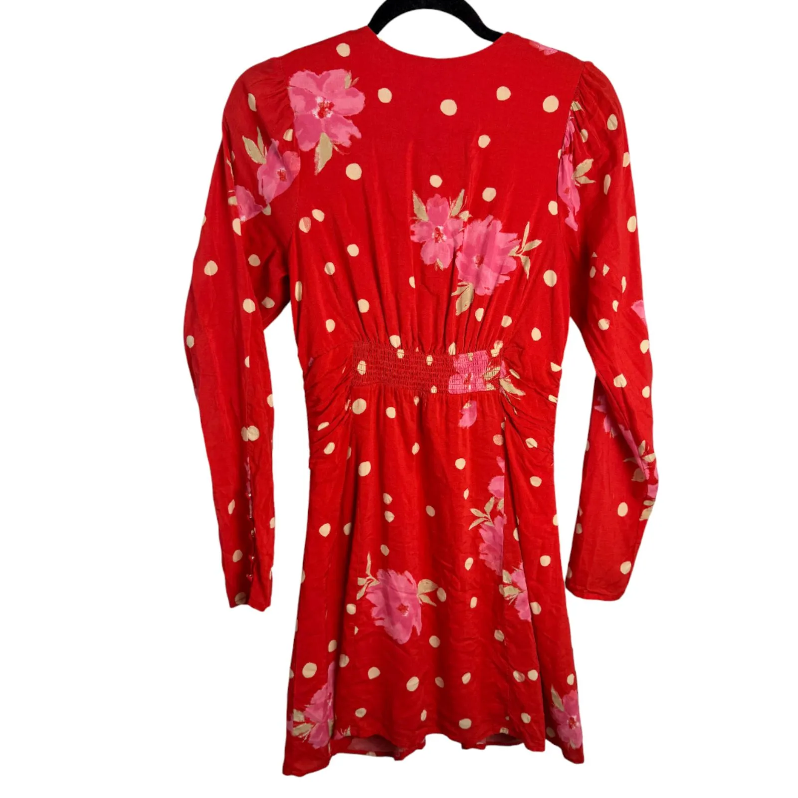 Free People Date Night Strawberry Combo Pink Floral Mini Dress Size XS - Image 10