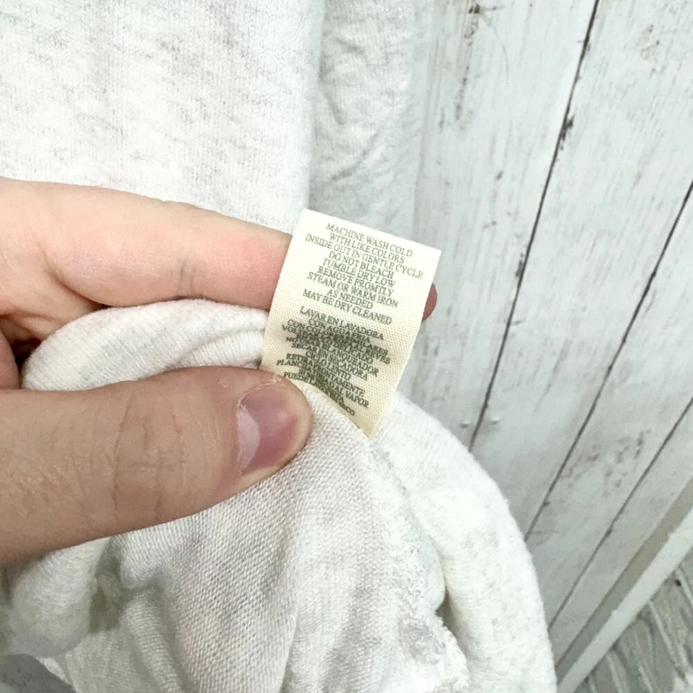 La Crera Sweater Women Size M Off White/ Grey Crewneck Long Sleeve Rayon Gray Size M - Image 4