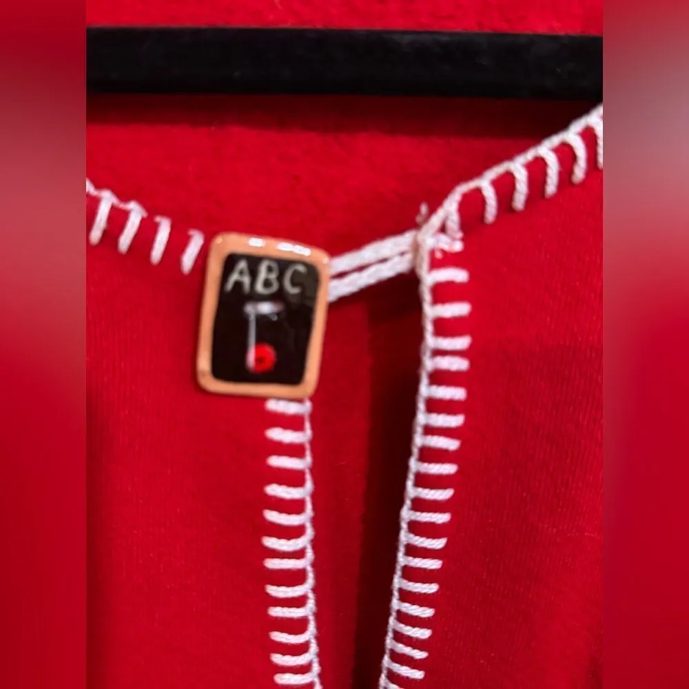 Red Cardigan Teacher Detail size 2x Red - Image 8