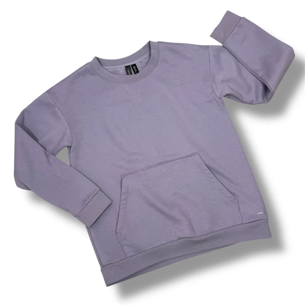 Mondetta Crew Neck Front Pocket Sweatshirt Lavender Purple Medium - Image 12