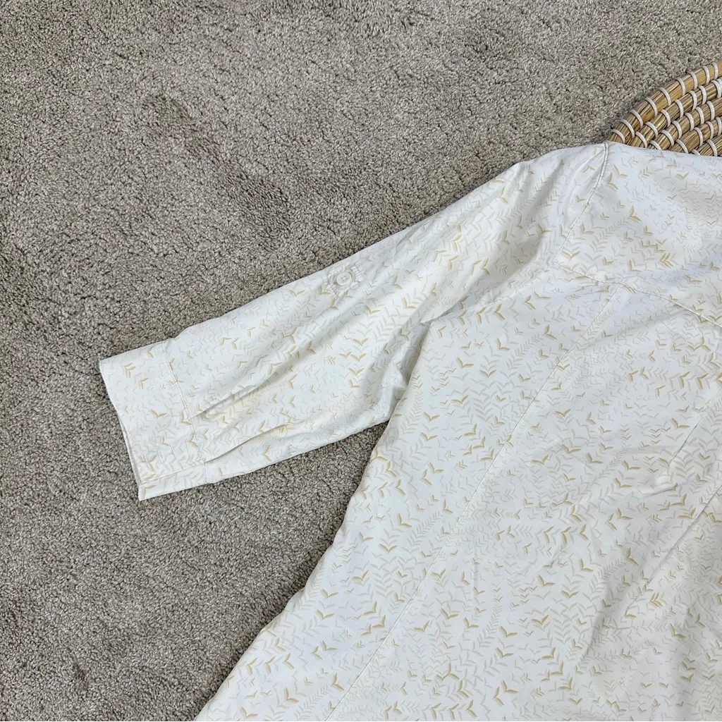 Royal Robbins Expedition III 3/4 Sleeve Shirt Outdoor UPF 40+ White Print XS - Image 10