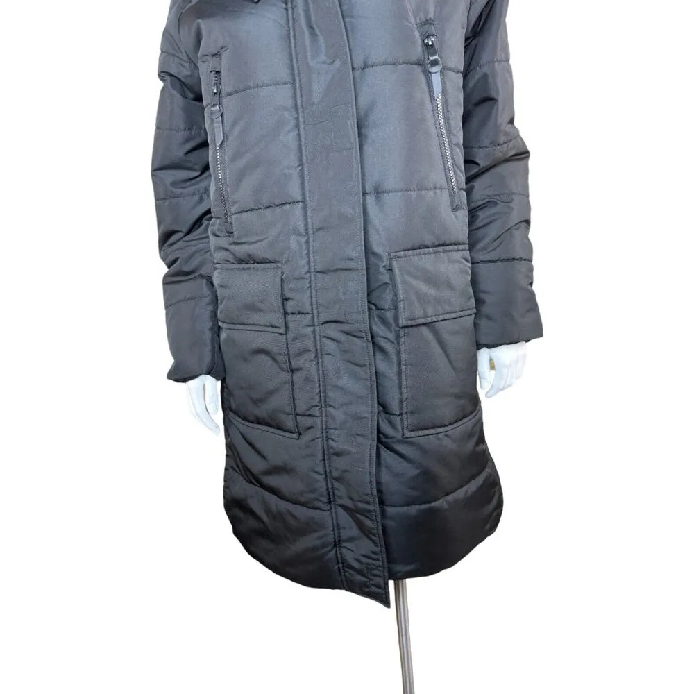 Susan Graver Water Resistant Quilted Puffer Jacket Black XX-Small NWOT Hooded - Image 5