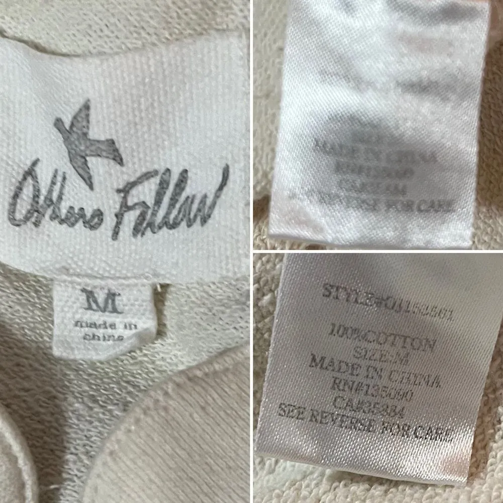 Others Follow Cleo Cream Ruffle Lace Insert Cotton Blazer Zip-Front M - Image 11