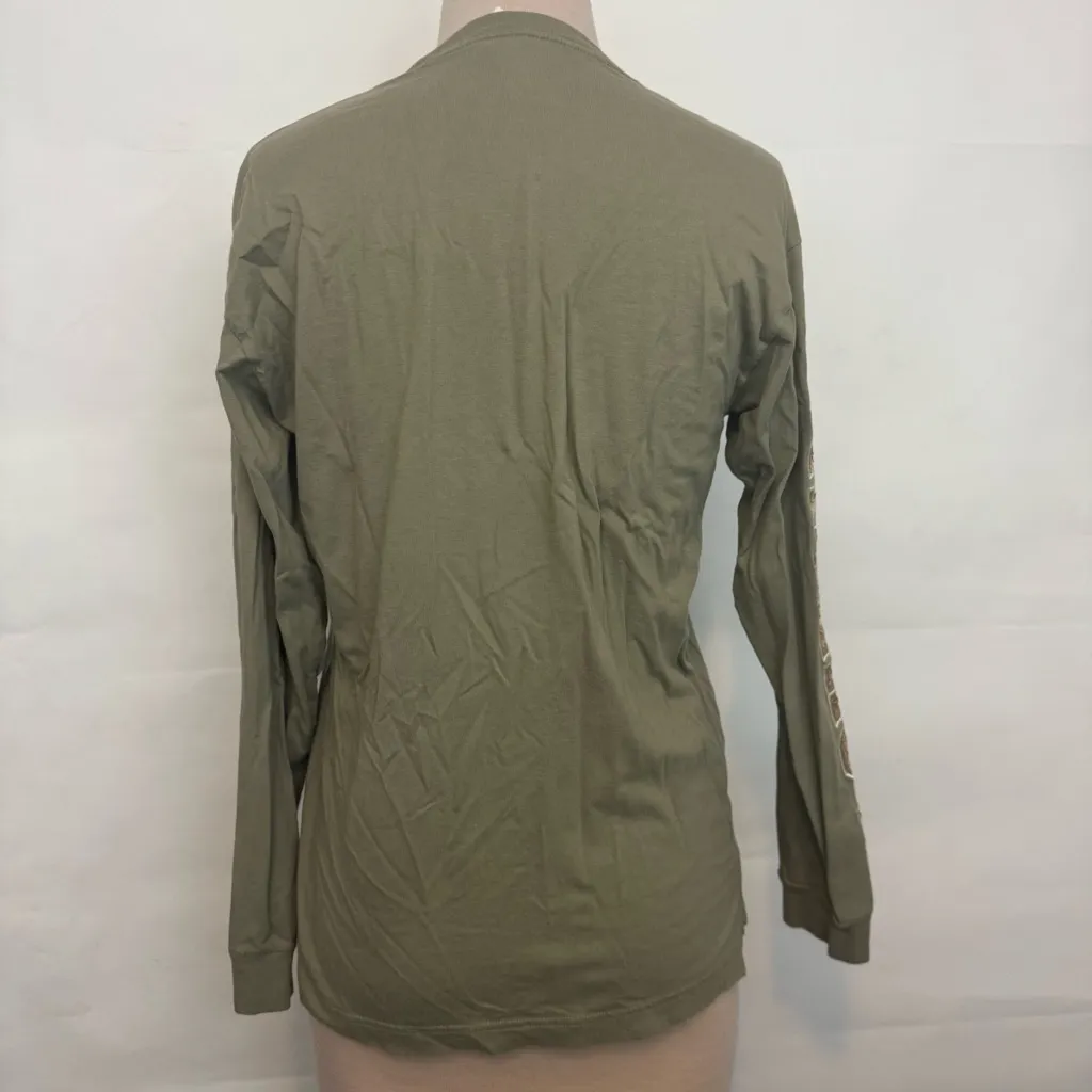 Victoria’s Secret PINK bling long sleeve campus tee army green size small - Image 5