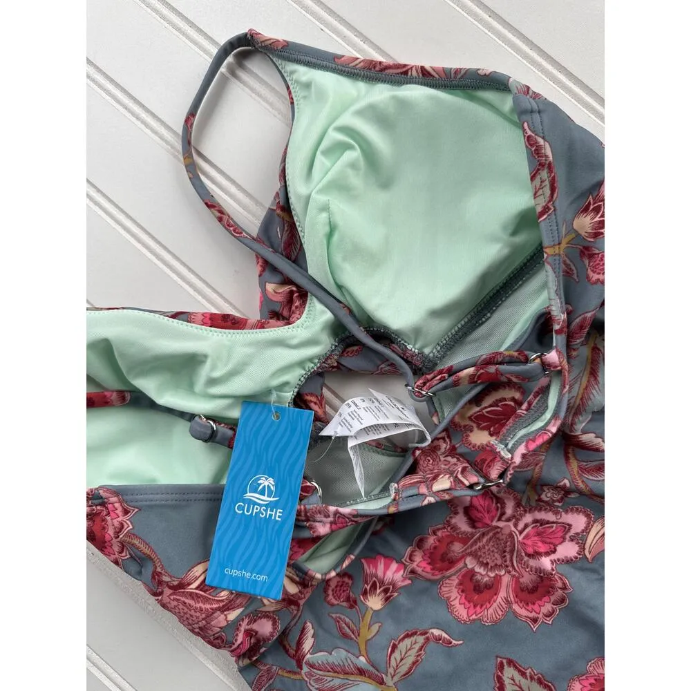 NWT Cupshe Twist Cut-Out Tummy Control & Audrey V-Wire One-Piece Swimsuit SET M - Image 9