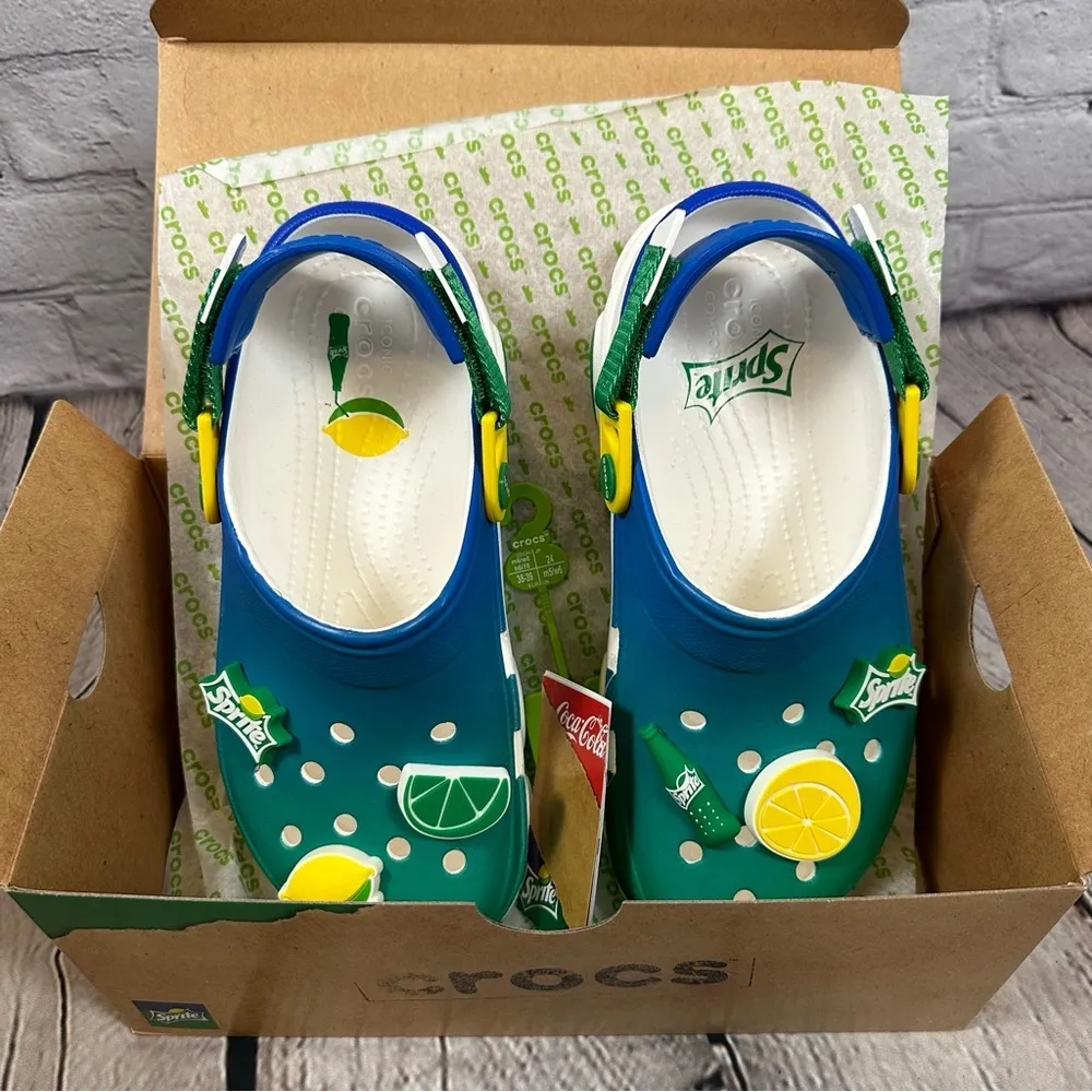 Sprite X Crocs Unisex All-Terrain Clogs Jibbitz Green Adjustable Strap NEW - Image 9