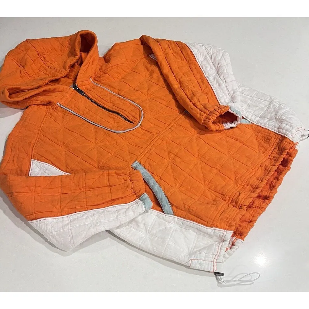 Free People‎ Movement Trapped In Paradise Quilted Hoodie  Pocket Orange S… - Image 5